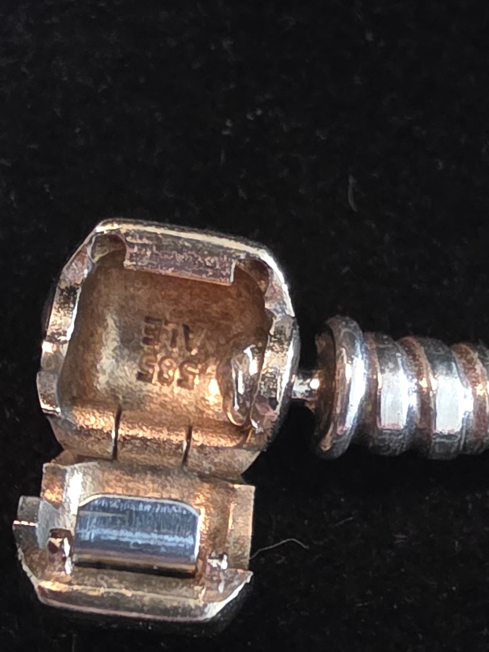 Retired 7.9 Inch Pandora MOMENTS Sterling Silver Bracelet With 14k GOLD Clasp - Picture 2 of 12